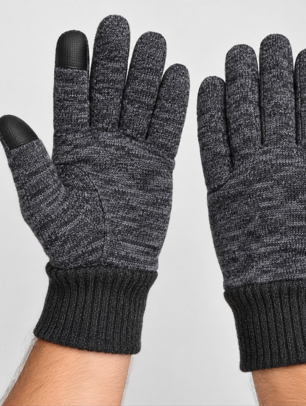 West Loop Men’s Gloves Large Gray 3M Thinsulate Insulated Knit Touchscreen